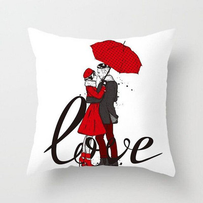 Otthoni dekoráció Beloved Red Lip Print Dekoratív párna párnahuzat párnahuzat párna párna kanapé dekoráció