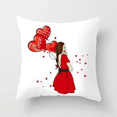 Otthoni dekoráció Beloved Red Lip Print Dekoratív párna párnahuzat párnahuzat párna párna kanapé dekoráció