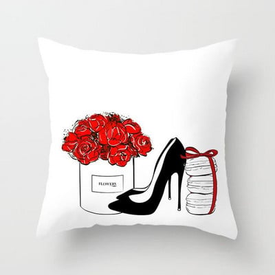 Otthoni dekoráció Beloved Red Lip Print Dekoratív párna párnahuzat párnahuzat párna párna kanapé dekoráció