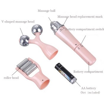 Εργαλείο ομορφιάς προσώπου 3 σε 1 ηλεκτρικό ρολό νεφρίτη αδυνατιστικό μασάζ ανύψωσης προσώπου με δονούμενο φυσικό ροζ χαλαζία νεφρίτη Roller πέτρα