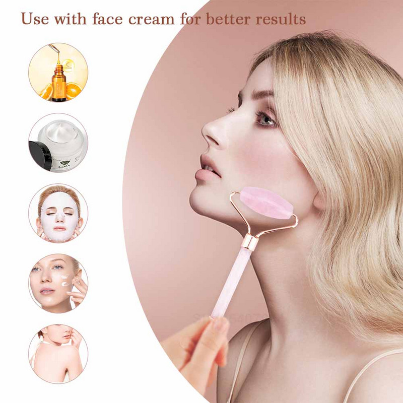 Face Lift masszírozó arcra Jade Roller Arcbőrápoló Eszközök Természetes Gouache Scraper Body Beauty Karcsúsító Masszírozó Roller