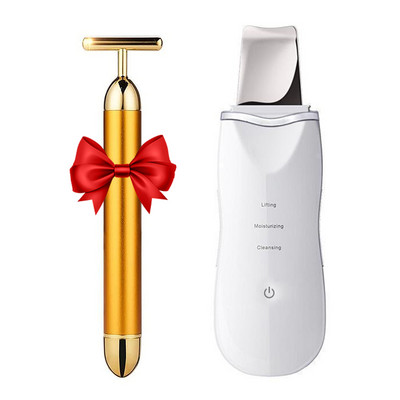 Curățător de față Scrubber cu ultrasunete pentru piele Peeling Eliminator de puncte negre Vibrator Lifting facial EMS Terapie cu lumină Mașină de curățat porii faciali