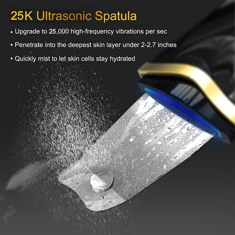 Arctisztító Ultrahangos Bőrradír Peeling Mitesszer eltávolító Vibrátor Face Lift EMS Fényterápiás Arcpórustisztító Gép