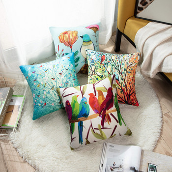 Клон птица цвете бельо калъфка за възглавница диван калъфка за възглавница декорация на дома може да бъде персонализирана за вас 40x40 50x50 60x60 45x45