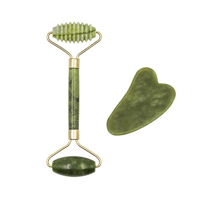 Masaj natural pentru față guașă Scraper Face Maser Jad Roller Guasha Scraper Face Microniddle Roller Face Gua Sha 1 set