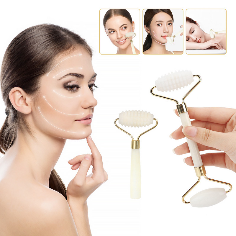 Természetes fehér jade arcmasszírozó öregedési ráncok Face Lift Up V arc Jade görgős arcmasszírozó természetes jade köves szemmasszírozó