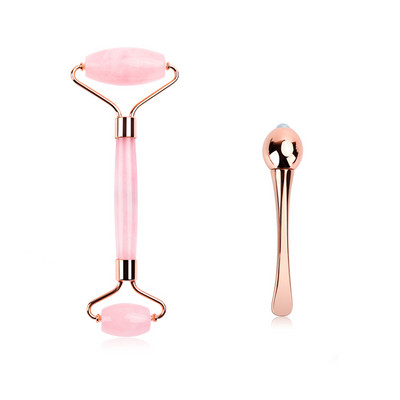 Jade Roller Stone Gua sha Scraping Board Set Rose Quartz Face Lift Massager Facial Massage Eye Cream Mixing Spatula Лопатка Инструменти
