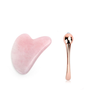 Jade Roller Stone Gua sha Scraping Board Set Rose Quartz Face Lift Massager Facial Massage Eye Cream Mixing Spatula Лопатка Инструменти