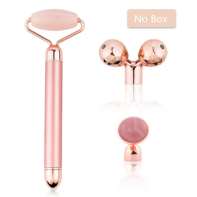 Masszírozó arcra Elektromos Jade Roller Természetes Rózsakvarc Gouache Kaparó Arcmasszázs Lifting Vibráló arcbőrápoló eszköz