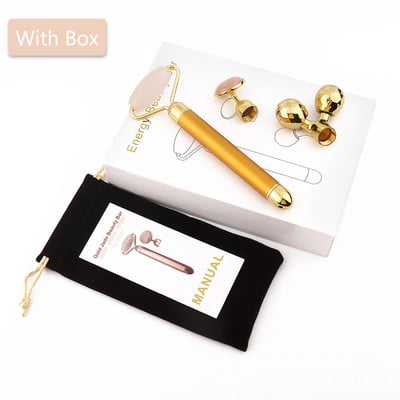 Masszírozó arcra Elektromos Jade Roller Természetes Rózsakvarc Gouache Kaparó Arcmasszázs Lifting Vibráló arcbőrápoló eszköz