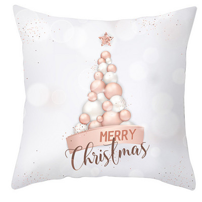 45*45cm Rózsaszín arany karácsonyi párnahuzat őszibarack bőr kasmír párnahuzatok otthoni kanapé dekoratív párnahuzatok újévi ajándékok