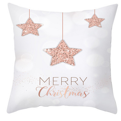 45*45cm Rózsaszín arany karácsonyi párnahuzat őszibarack bőr kasmír párnahuzatok otthoni kanapé dekoratív párnahuzatok újévi ajándékok