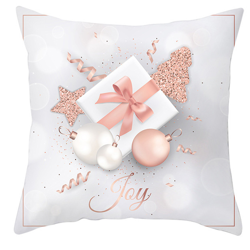 45*45cm Rózsaszín arany karácsonyi párnahuzat őszibarack bőr kasmír párnahuzatok otthoni kanapé dekoratív párnahuzatok újévi ajándékok