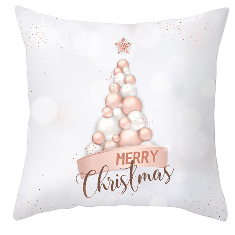45*45cm Rózsaszín arany karácsonyi párnahuzat őszibarack bőr kasmír párnahuzatok otthoni kanapé dekoratív párnahuzatok újévi ajándékok