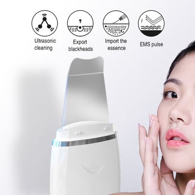 Scrubber cu ultrasunete pentru piele Spatula cu vibratii pentru indepartarea punctelor negre Lopata Curatarea cavitatii Peeling Lifting facial Instrumente de machiaj