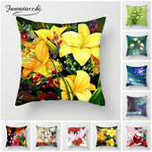 Fuwatacchi napraforgó párnahuzat Lotus Lily Rose párnahuzat otthoni székhez dekoratív párnák virág párnahuzat 45*45 cm