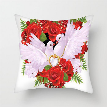 Fuwatacchi Κάλυμμα μαξιλαριού Sunflower Lotus Lily Rose Κάλυμμα μαξιλαριού για καρέκλα σπιτιού Διακοσμητικά μαξιλάρια Λουλούδια Κάλυμμα μαξιλαριού 45*45cm