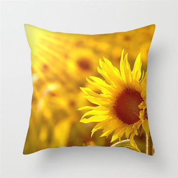 Fuwatacchi Κάλυμμα μαξιλαριού Sunflower Lotus Lily Rose Κάλυμμα μαξιλαριού για καρέκλα σπιτιού Διακοσμητικά μαξιλάρια Λουλούδια Κάλυμμα μαξιλαριού 45*45cm