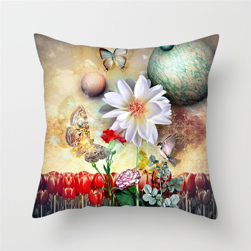 Fuwatacchi napraforgó párnahuzat Lotus Lily Rose párnahuzat otthoni székhez dekoratív párnák virág párnahuzat 45*45 cm