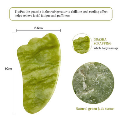 Természetes Jade Guasha Masszázstábla Arc Gua Sha Stone Scraper Body Beauty Lifting Ránckaparás SPA Masszírozó Egészségügyi Eszközök
