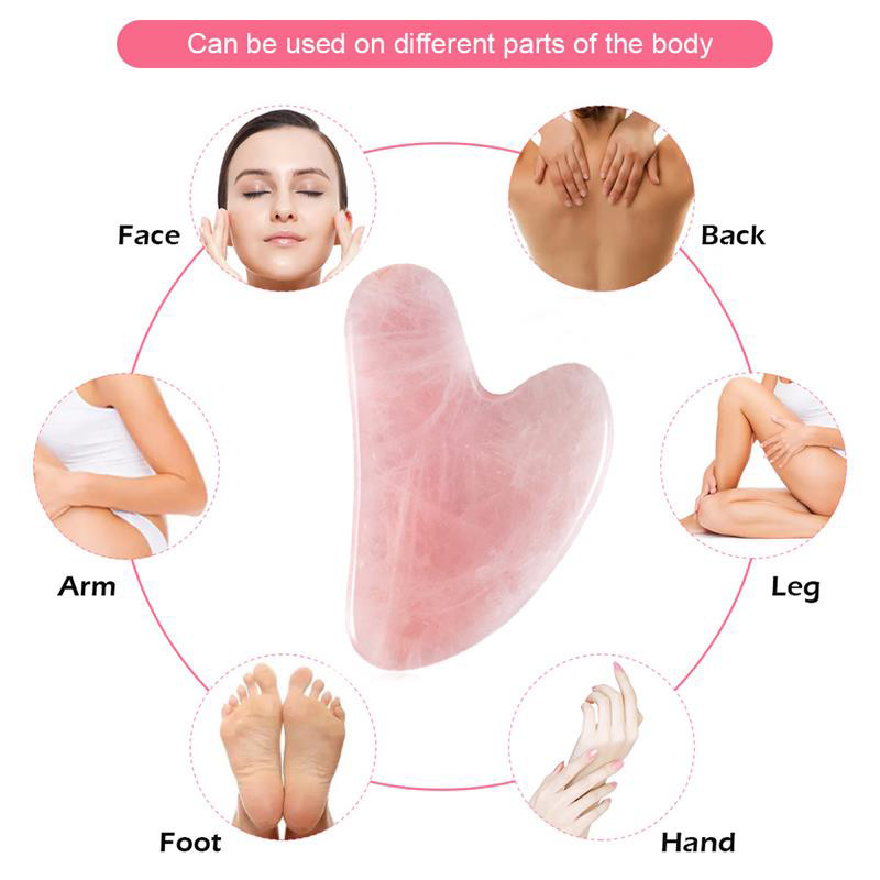 Természetes Jade Guasha Masszázstábla Arc Gua Sha Stone Scraper Body Beauty Lifting Ránckaparás SPA Masszírozó Egészségügyi Eszközök