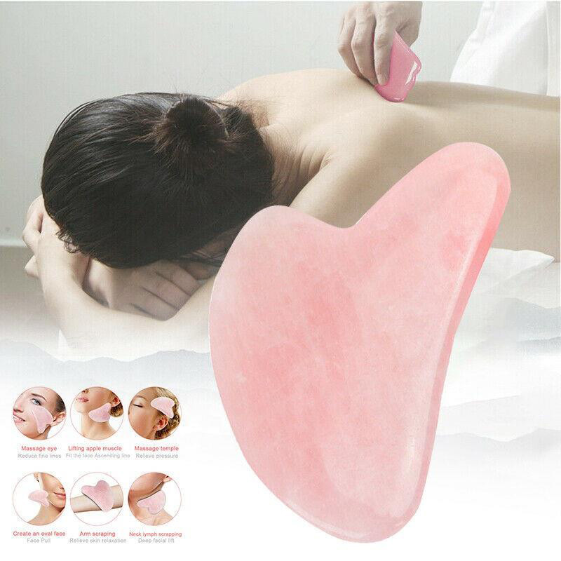 Természetes Jade Guasha Masszázstábla Arc Gua Sha Stone Scraper Body Beauty Lifting Ránckaparás SPA Masszírozó Egészségügyi Eszközök