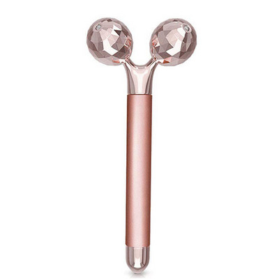 24K Gold Beauty Bar Arcmasszírozó Elektromos Vibráló Rózsakvarc 3D Roller Arc Lifting Test Arc Gua Sha Jade Roller