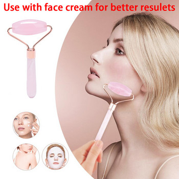 Гореща разпродажба Rose Face Lift Massager Crystal Roller Facial Massage Relaxation Jade Roller Stone Natural Rose Quartz Beauty Skin Tool