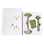 Új minőségi Jade Roller Gua Sha masszázsgolyós készlet dobozos masszírozóval az arcra Archengerrel Beauty Bőrápoló eszközök Arcmasszírozók