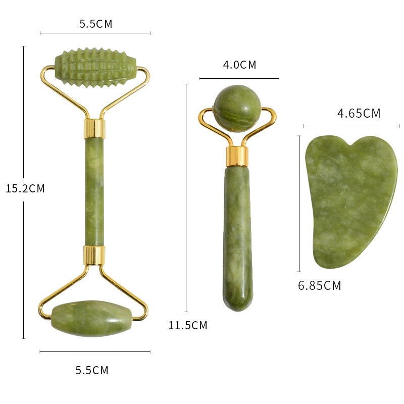 Új minőségi Jade Roller Gua Sha masszázsgolyós készlet dobozos masszírozóval az arcra Archengerrel Beauty Bőrápoló eszközök Arcmasszírozók