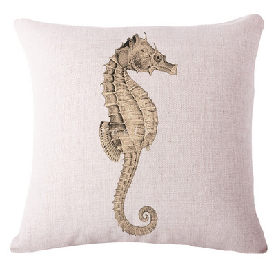 Akvarell Sea World párnahuzat Nyomtatott vászon Affection Kanapé Ülés Családi Otthon Dekoratív párnahuzat Housse De Coussin