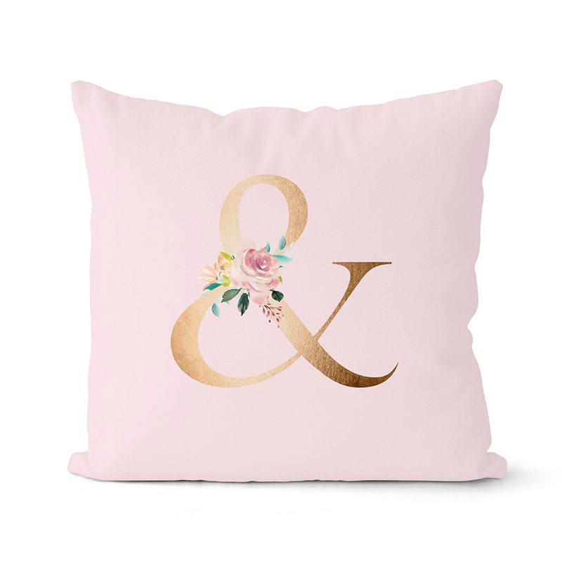 Rózsaszín párnahuzat dekoratív arany betűkkel nyomtatott párnahuzatok párnahuzat kanapé párnák huzat dekoratív párnahuzat 45*45cm