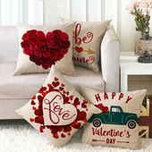 Otthoni párnahuzat vászon párnahuzat párnahuzat Valentin-napi dekoráció párnahuzat szerelmes párnahuzat 45 * 45cm