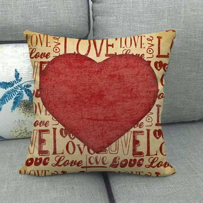 Otthoni párnahuzat vászon párnahuzat párnahuzat Valentin-napi dekoráció párnahuzat szerelmes párnahuzat 45 * 45cm