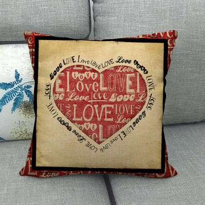 Otthoni párnahuzat vászon párnahuzat párnahuzat Valentin-napi dekoráció párnahuzat szerelmes párnahuzat 45 * 45cm