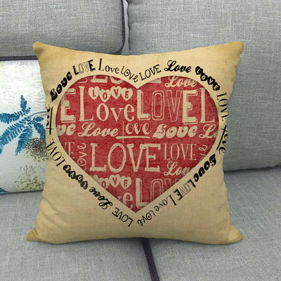 Otthoni párnahuzat vászon párnahuzat párnahuzat Valentin-napi dekoráció párnahuzat szerelmes párnahuzat 45 * 45cm