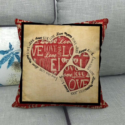 Otthoni párnahuzat vászon párnahuzat párnahuzat Valentin-napi dekoráció párnahuzat szerelmes párnahuzat 45 * 45cm