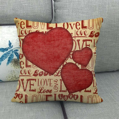 Otthoni párnahuzat vászon párnahuzat párnahuzat Valentin-napi dekoráció párnahuzat szerelmes párnahuzat 45 * 45cm