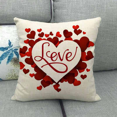 Otthoni párnahuzat vászon párnahuzat párnahuzat Valentin-napi dekoráció párnahuzat szerelmes párnahuzat 45 * 45cm