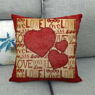 Otthoni párnahuzat vászon párnahuzat párnahuzat Valentin-napi dekoráció párnahuzat szerelmes párnahuzat 45 * 45cm