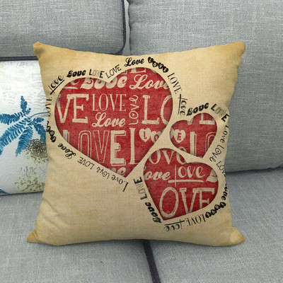 Otthoni párnahuzat vászon párnahuzat párnahuzat Valentin-napi dekoráció párnahuzat szerelmes párnahuzat 45 * 45cm