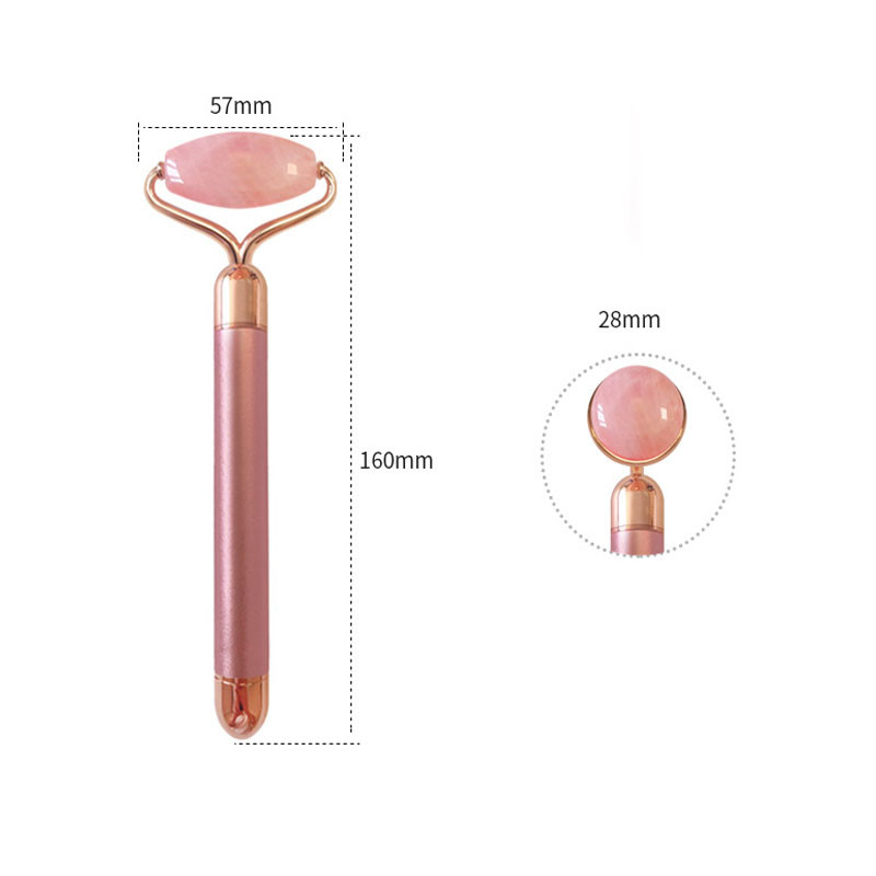 Elektromos vibrációs természetes rózsakvarc jade görgős arc lifting lila jade kő arcmasszírozó görgős Energy Beauty bár