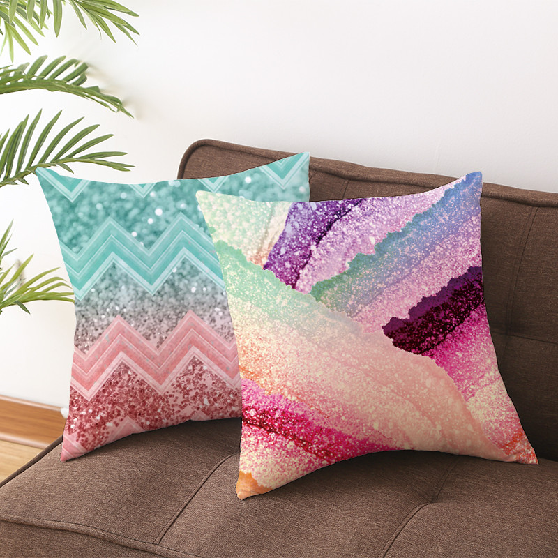 Otthoni dekoráció kanapéhoz hálószoba 100% poliészter párnahuzat Drop Shipping Nordic Colorful Stripes Mintanyomtatás Párnahuzat