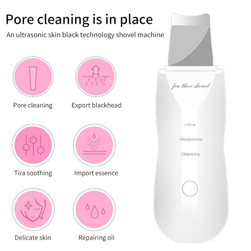 Μηχάνημα φτυαρίσματος με δόνηση με υπερήχους μαύρα στίγματα αφαιρεί τον καθαρισμό προσώπου και την ομορφιά υπερηχητικό καθαριστικό δέρματος
