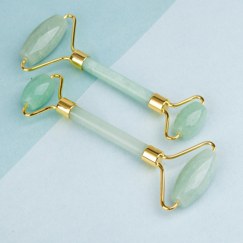 2 az 1-ben Jade Roller Gua Sha Set Masszírozó arcbőr ápoláshoz Természetes kő Gouache Scraper Anti Aging Masszázs Guasha Beauty Tool