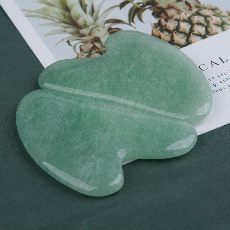 2 az 1-ben Jade Roller Gua Sha Set Masszírozó arcbőr ápoláshoz Természetes kő Gouache Scraper Anti Aging Masszázs Guasha Beauty Tool