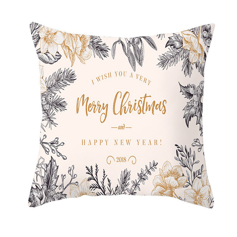 Нова розова и златиста коледна прасковена кадифена калъфка за ваканционна декорация на дома Калъфка за възглавница cojines decorativos para sofá