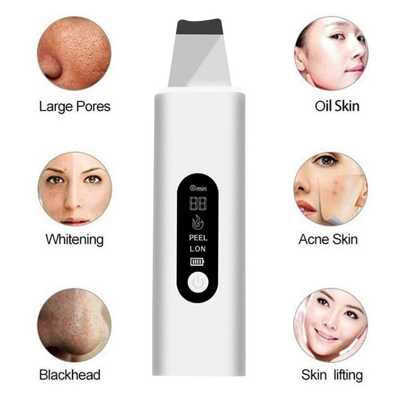 Skin scrubber spatula arcbőrradír spatula mitesszer eltávolító tisztító vízálló USB töltő az arc mély tisztításához
