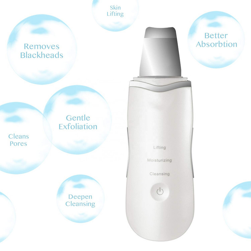 Ultrahangos Bőrradír Vibrációs Arc Spatula Mitesszer eltávolító Lapát Tiszta Kavitációs Peeling Arc Lifting Bőrápolás