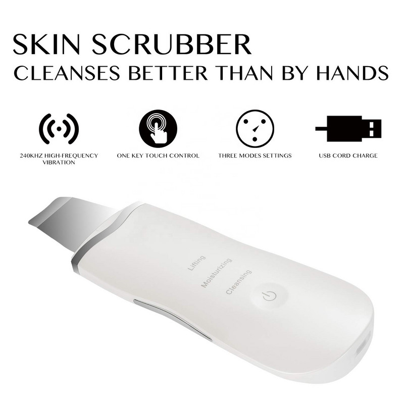 Ultrahangos Bőrradír Vibrációs Arc Spatula Mitesszer eltávolító Lapát Tiszta Kavitációs Peeling Arc Lifting Bőrápolás